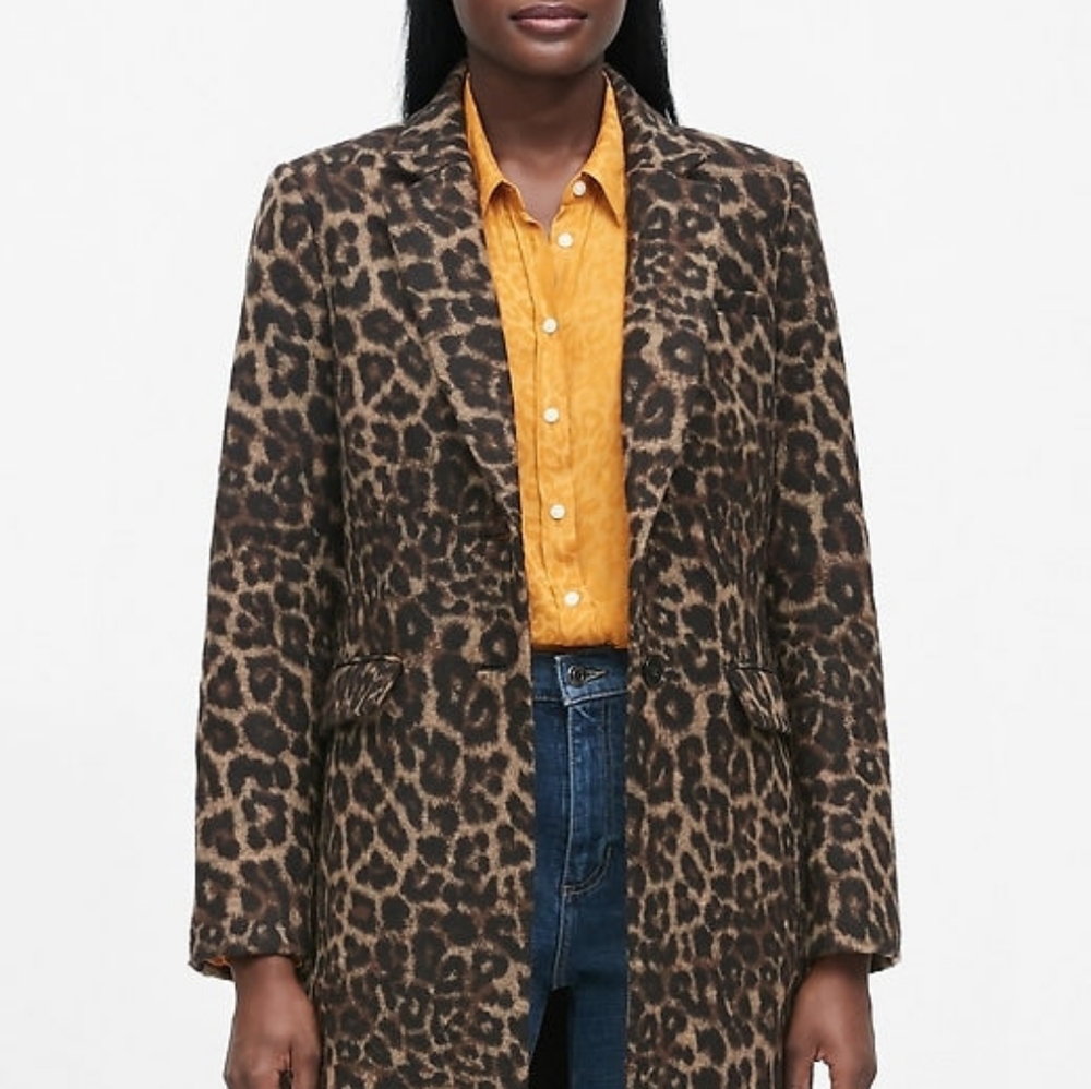 Banana republic leopard peacoat